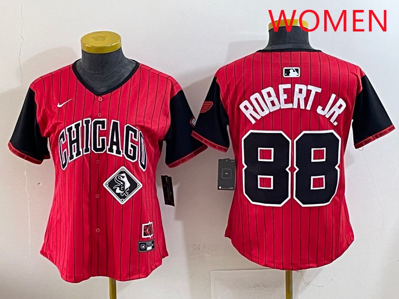 Women 2025 Chicago White Sox #88 Robert jr Red Joint Name Nike MLB Jersey style 15
